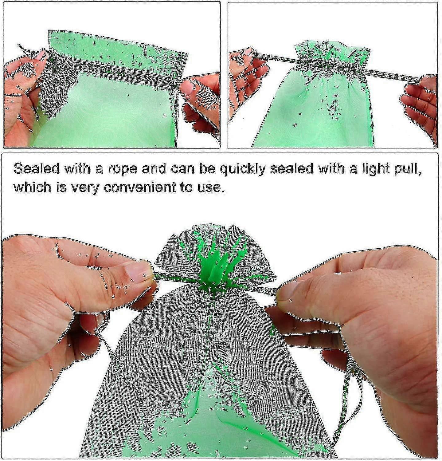100 Pieces Bunch Protection Bag 30x20cm/23x17cm Grape Fruit Organza Bag With Drawstring Gives Total Protection Against Wasps Birds And Ot