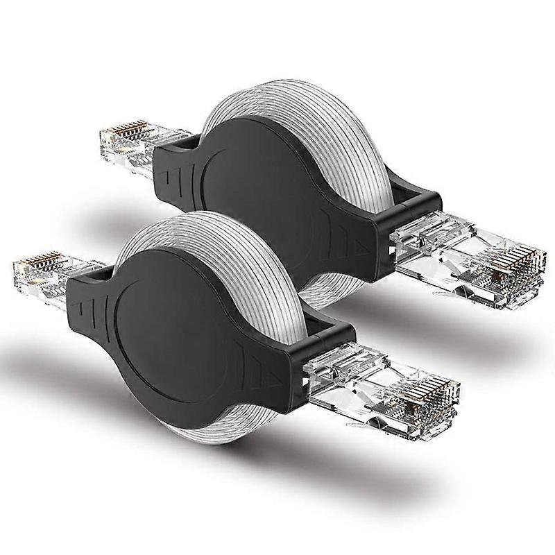 2 Pcs Portable RJ45 Cat 5 5E Retractable Ethernet LAN Network Cable