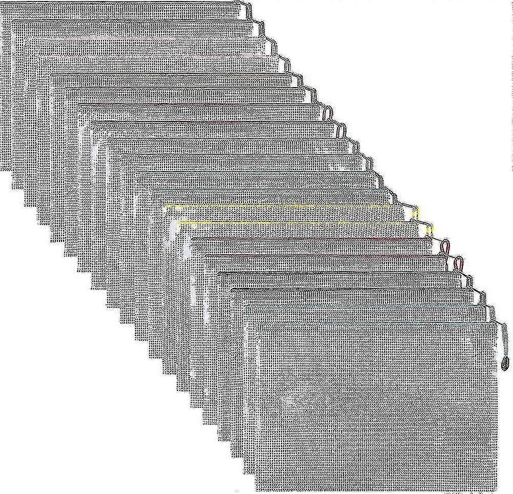 30 Pcs A5 Document Pouch / File Bag Plastic Pvc Mesh Zip Filing Cabinet Folder