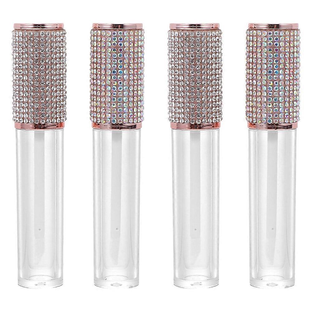 Hims 4PCS Empty DIY Lip Gloss Tubes Refillable Rhinestone Patch Lip Glazes Bottles