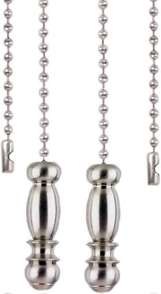 Ceiling Fan Pull Chains Ornaments 12 Inches Silver Pendant with Bead Pull Chain