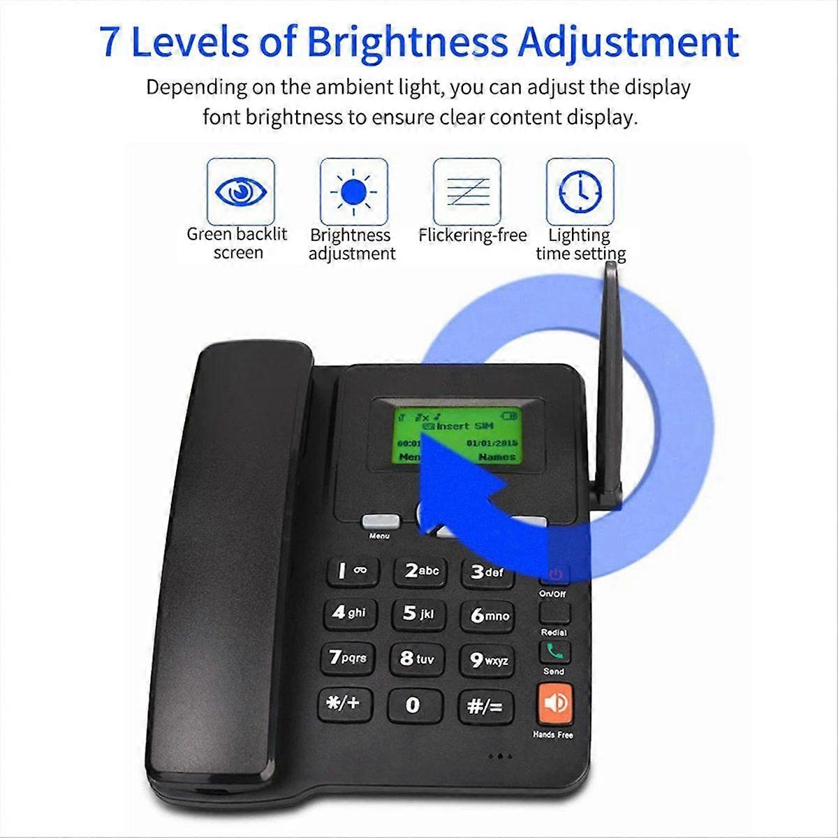 Cordless Phone Desktop Telephone Support GSM 850/1800/1900MHZ EU Plug