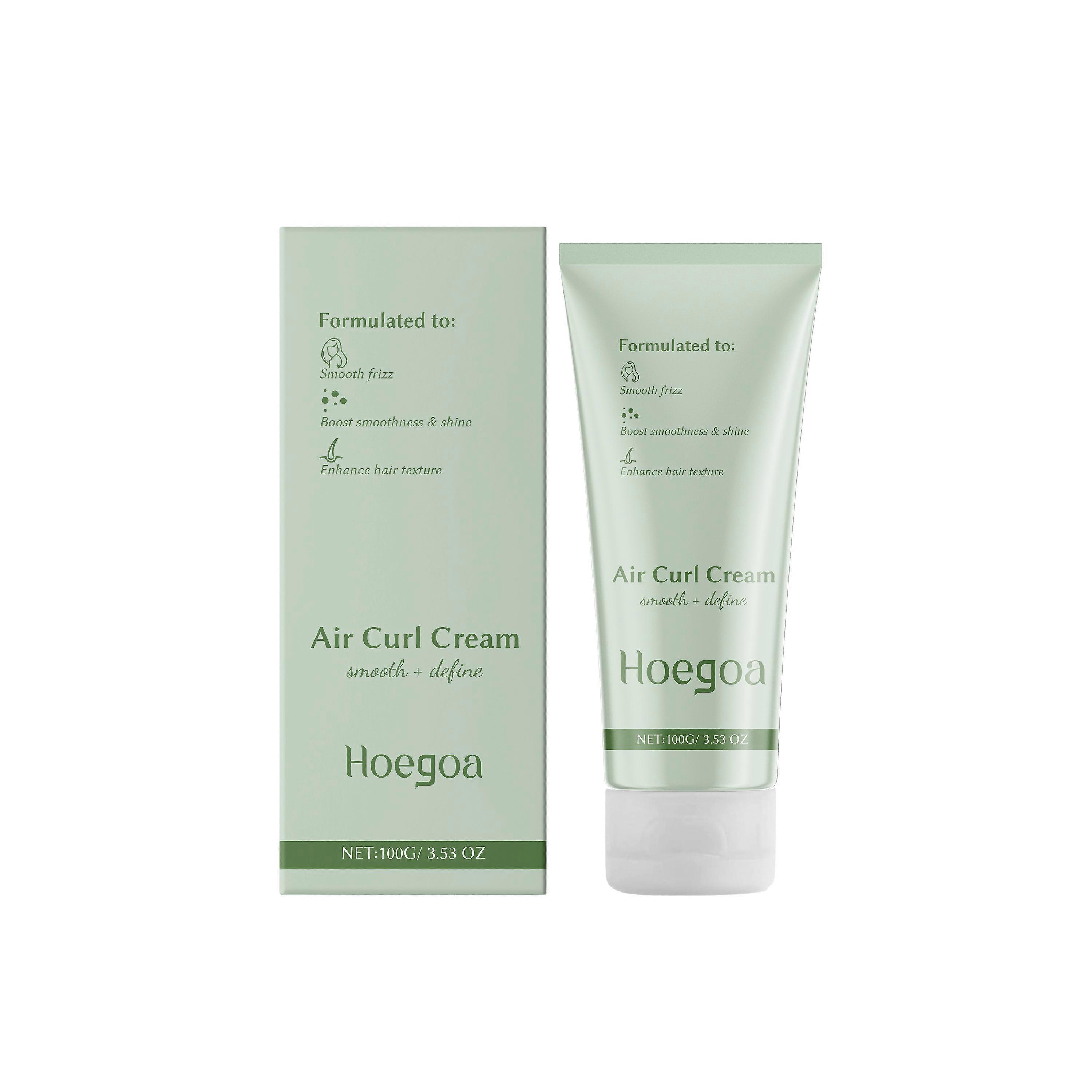 Hoegoa Natural Curl Styling Cream, Curly Hair Styling Volumizing Styling Glossy Elastic Natural Curl Styling Cream