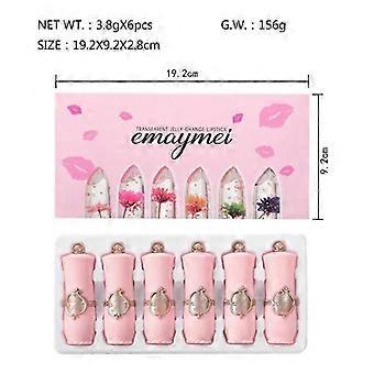 Hydratant Longue durée Jelly Flower Lipstick Maquillage Température Changée Coloré Lip Blam Rose Transparent 6pcs / Set Wholesale
