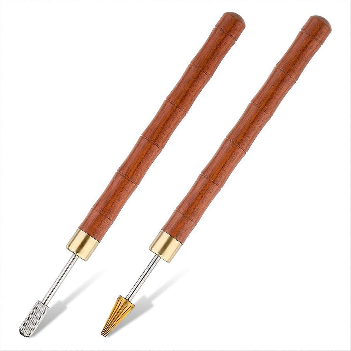 2pcs Leather Edge Dye Pens, Leather Edge Roller Pen Applicator,