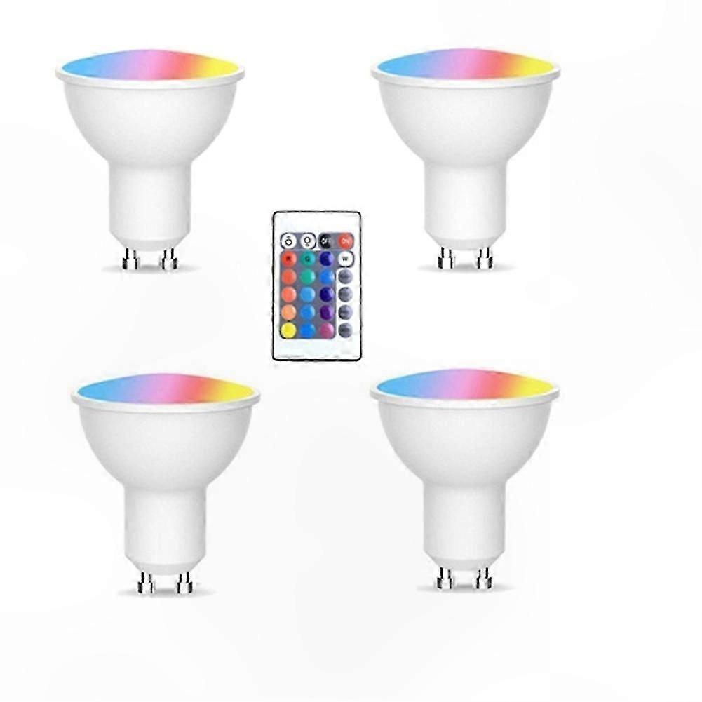 4-Pack GU10 LED Bulbs with Remote Control, 17 Colors and 4 Lighting Modes, Memory Function Spotlight