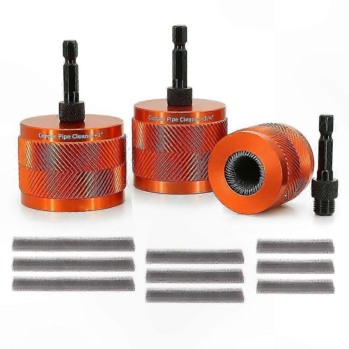 Copper Pipe Cleaning Tool Set for 1/2, 3/4, and 1 Inch Sizes
