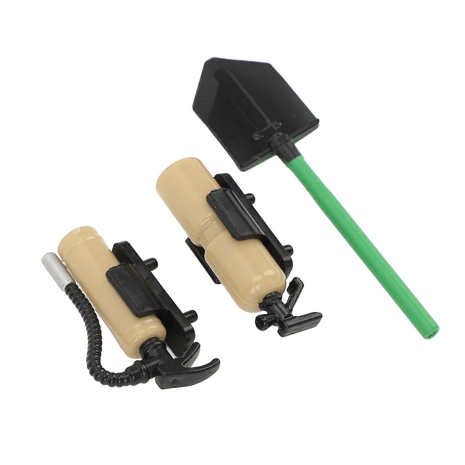 RC Car Fire Extinguisher Shovel Professional Fun Innovative RC Crawler Simulation Decoration for 1/10 RC Car Desert Yellow 