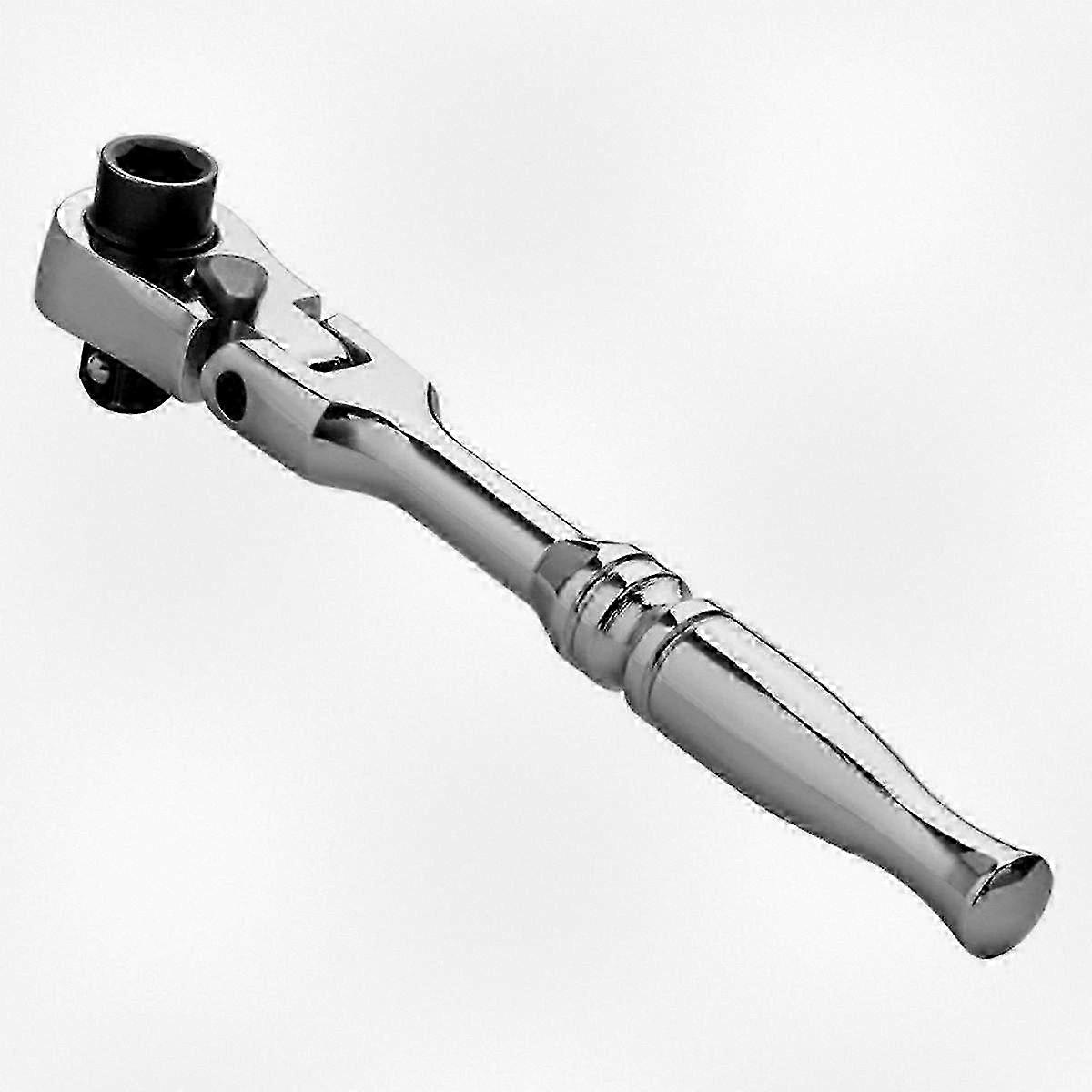 1/4 Inch 72 Tooth Dual Head Ratchet Spanner with Round Handle and Socket Bit