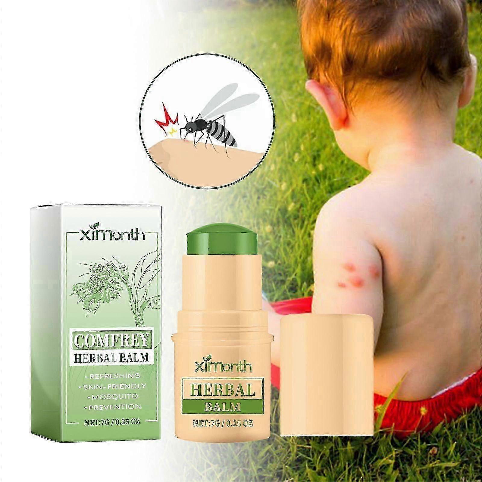 Comfrey Herbal Mosquito Prevention Balm, Natural Insect Bite Relief Balm Stick, Travel-Friendly, Soothes Bug Bites with Plant-Based Oil, Fast-Acting