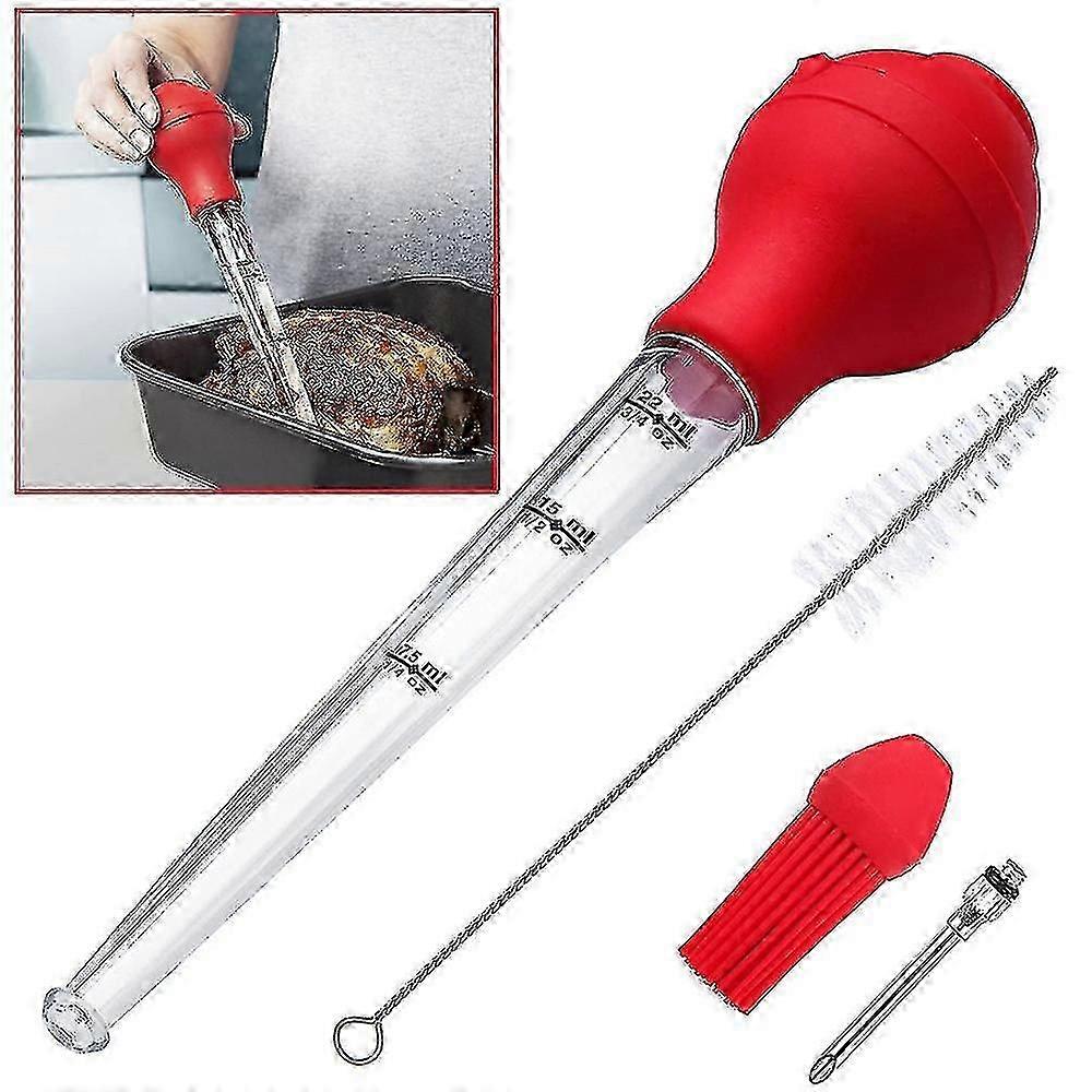 Grade Quality Silicone Bulb Including Meat Arinade Injector Needle With Barbecue Basting Brush And Cleaning Brush Compatible With Easy Clean Up