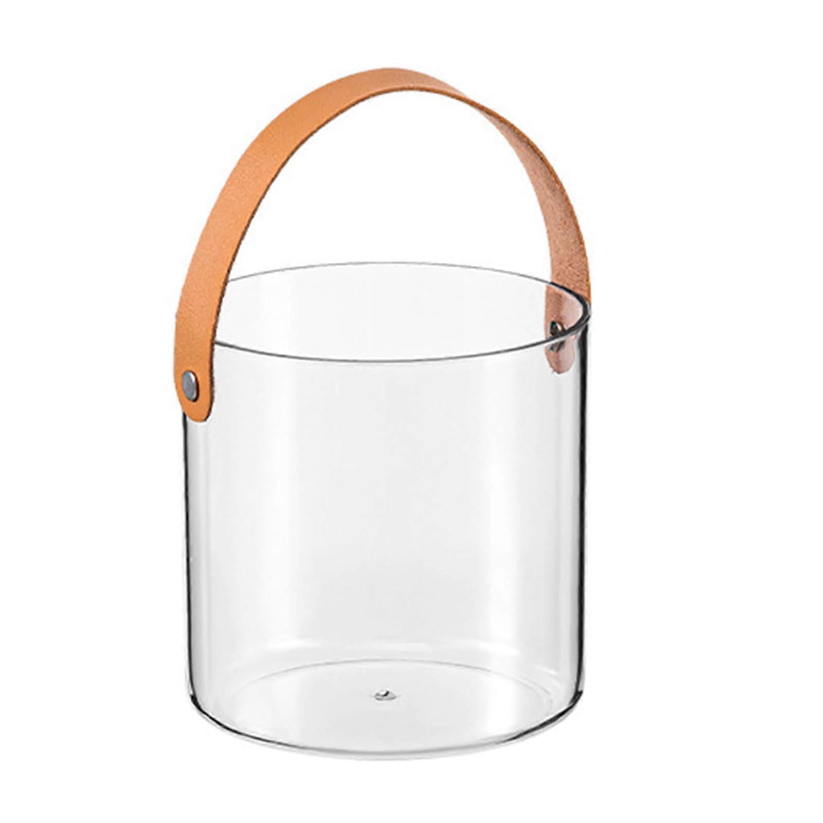 Clear Ice Bucket with Handle for Wine, Champagne or Flowers – Modern Party Table Decoration