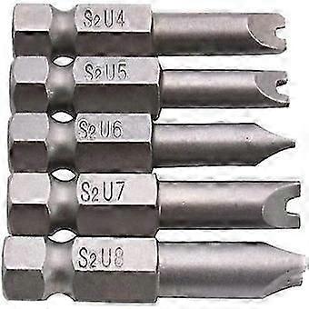 U-shaped Batch Head Screwdriver Opening Batch Head Magnetic Special-shaped Batch Head Door Type Hand Drill 5pc Z