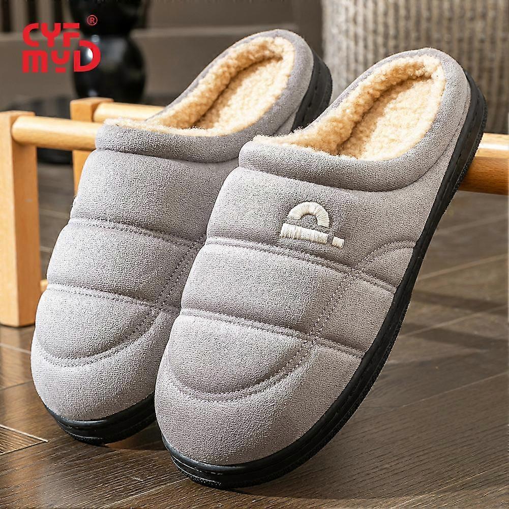 Ruskind hjemmesko til mænd syet TPR sål varm memory foam hus sko vinter skridsikre komfortable