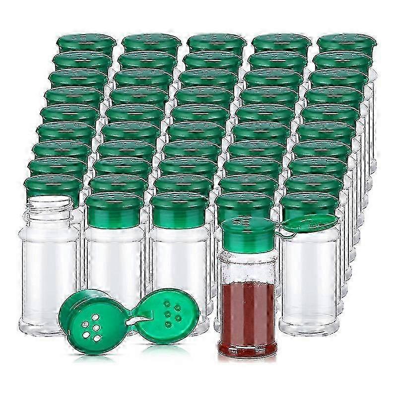 Plastic Spice Jars with Shaker Lids - 50-Piece Set of Seasoning Containers & Bottles for Cooking & Baking Essentials
