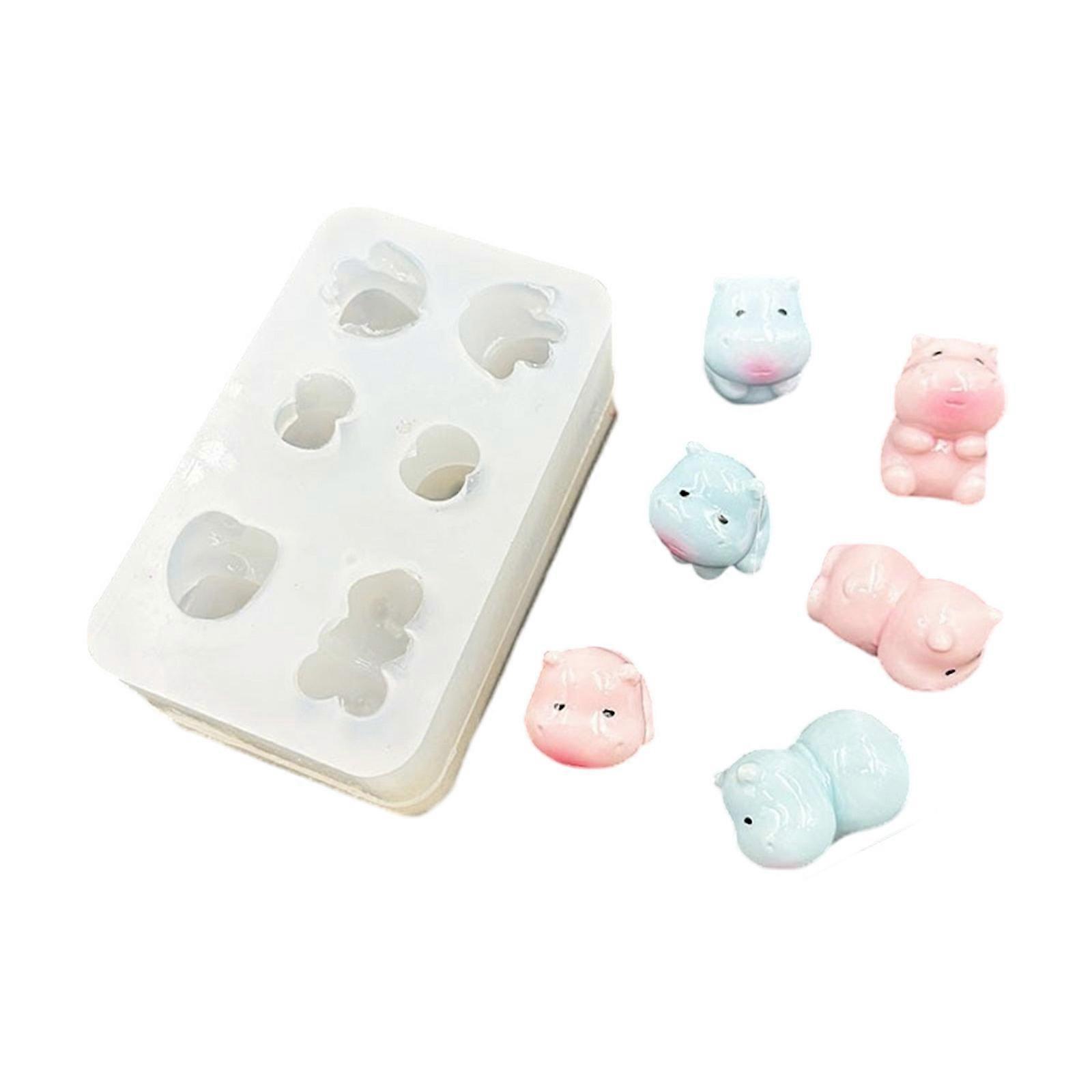 Multiple Use 6 Cavity Silicone Mould Resin Art Tools Capybara Hippo Miniature Decoration Craft Projects Multicolor
