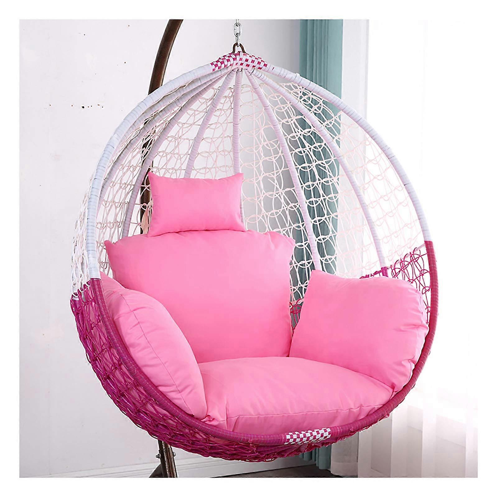 Egg Nest Chair Cushion for Wicker Rattan Swing Hammock Seat with Washable Zipper Cover Pink L