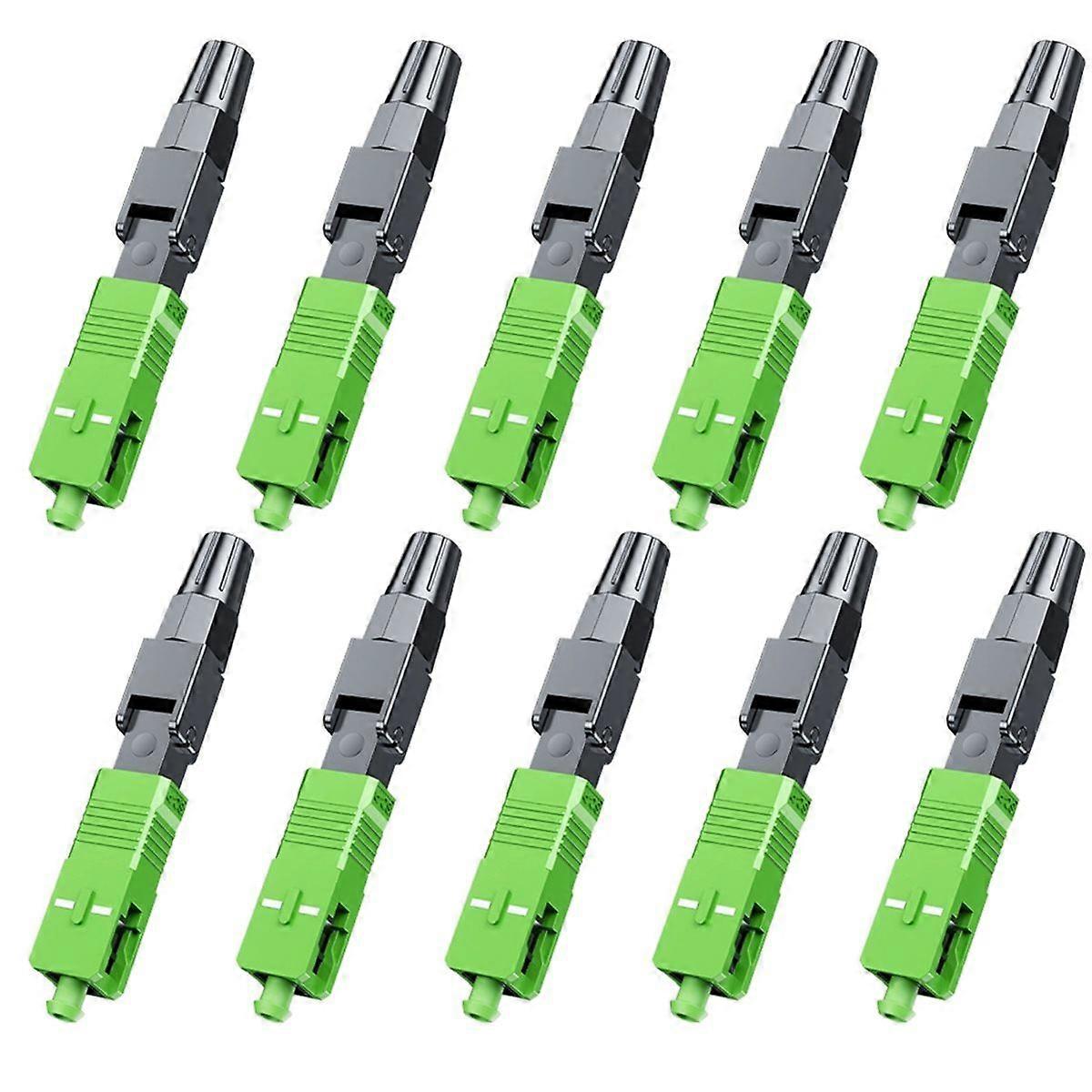 10 Pcs FTTH SC Optical Fiber Cable Quick Connector Fast Cold Connection Adapter for CATV Network In