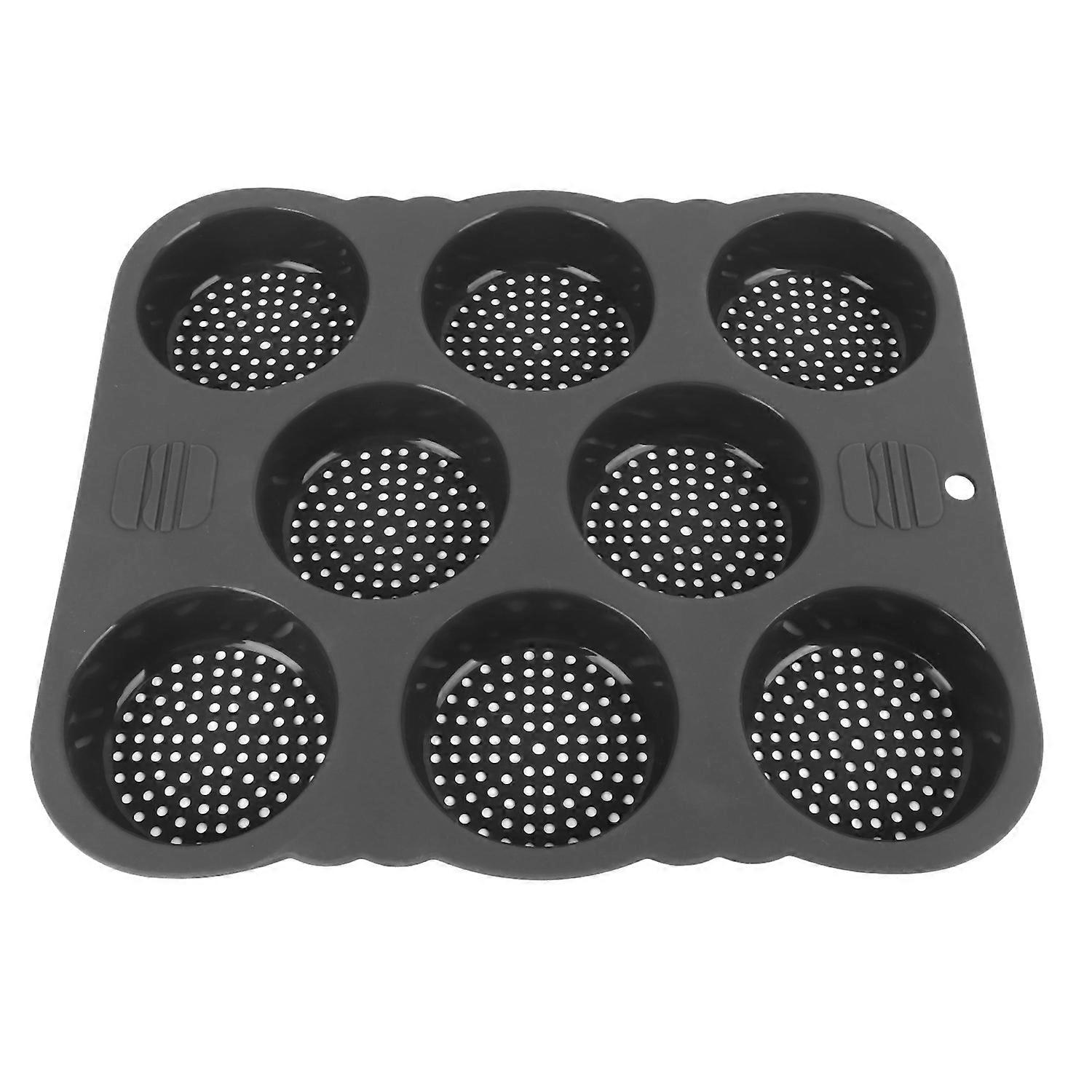 Hamburger Bun Mold Silicone 8 Cavity Easy Release Heat Resistant Hamburger Bread Bakery Pan for Kitc