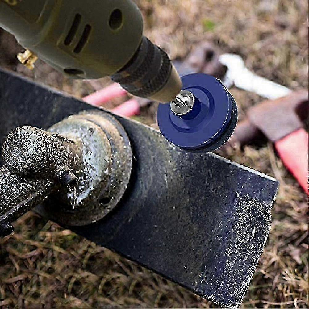 Lawn Mower Blade Sharpener Wear Resistant High Hardness Universal for Power Drill Hand Drill Blue