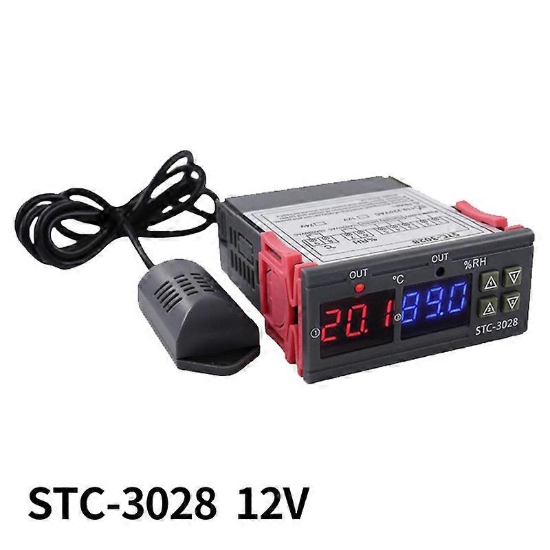 STC-3028 Dual Digital Thermostat Temperature Humidity Control Thermometer Hygrometer Controller AC 110V 220V DC 12V 24V 10A