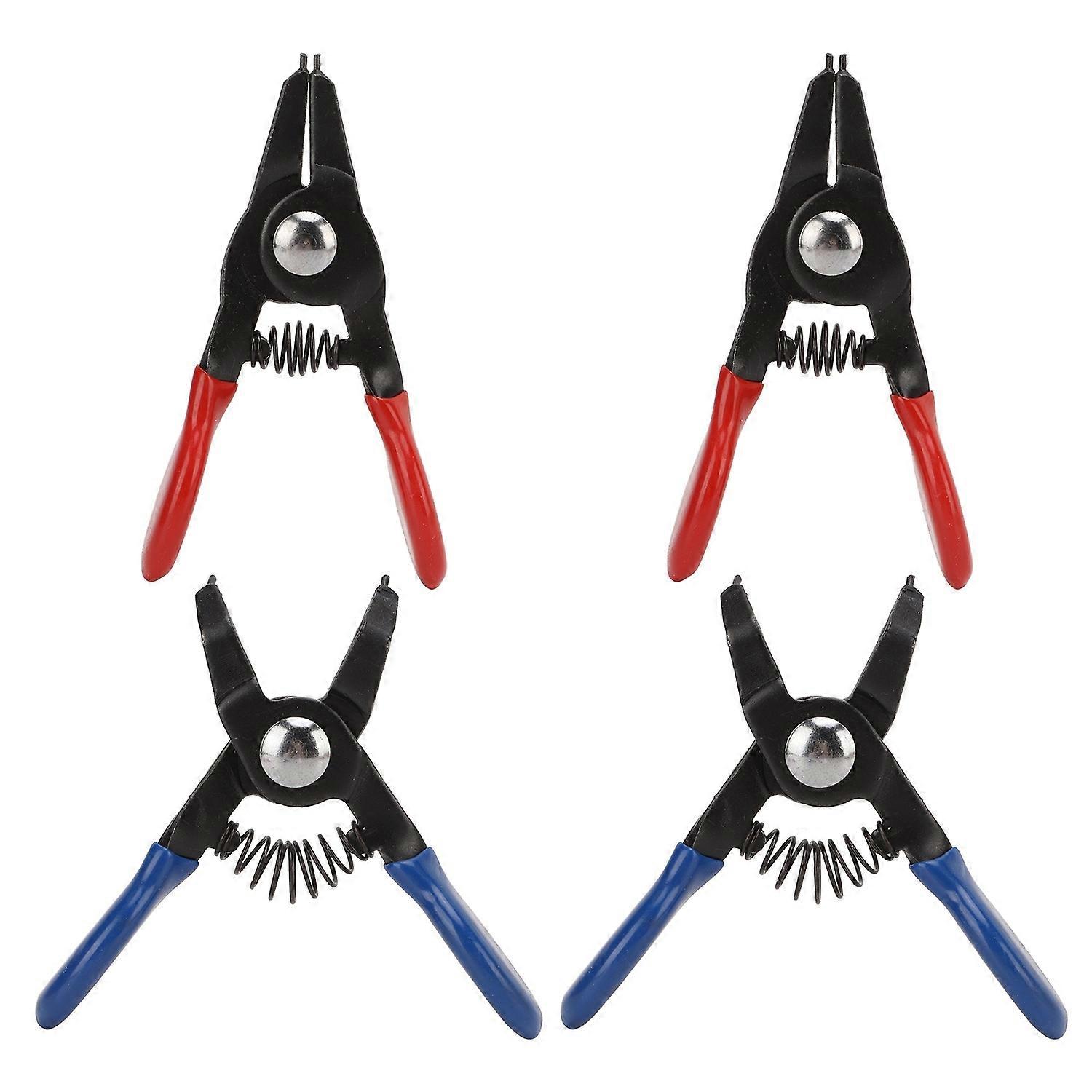 4pcs Mini Snap Ring Plier Set Universal Metal Spring Loaded Durable for Internal External Circlip