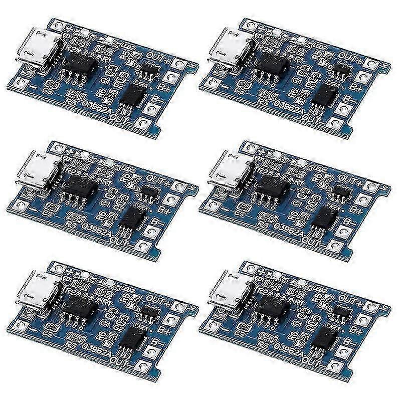 6 قطع لوحدة شحن Tp4056 مع حماية البطارية 18650 Bms 5v -USB 1a لوحة شحن ل 18650 (haoyi