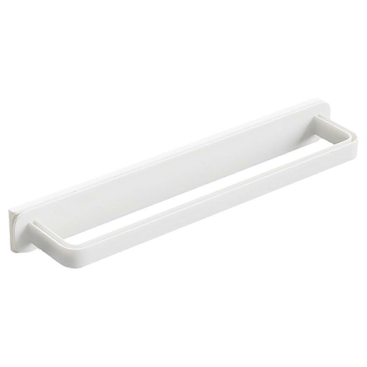 Wall Mounted Towel Rack with Sliding Storage Bar and Adhesive Hooks for Kitchen or Bathroom
