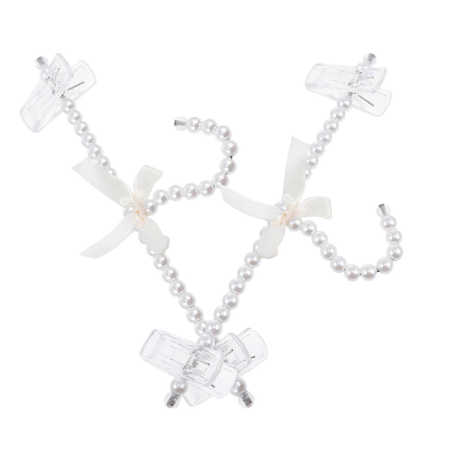 2pcs Artificial Pearl Pants Cabides Roupas Penduradas Cabides de Roupa