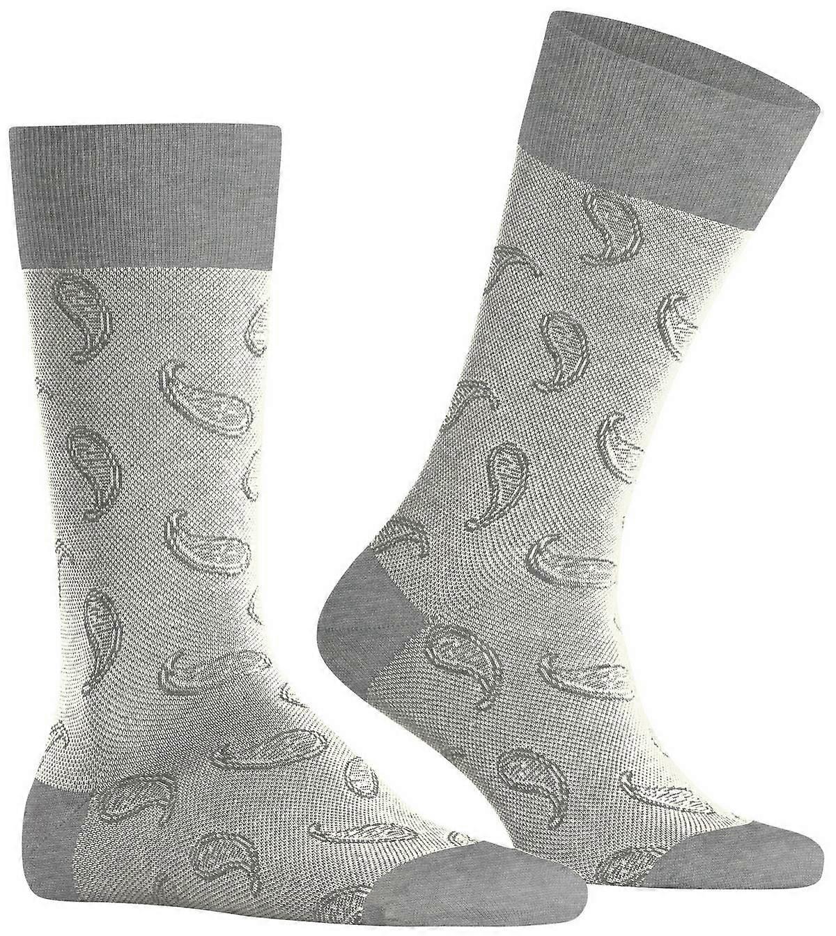 Burlington Paisley Socks - Light Grey