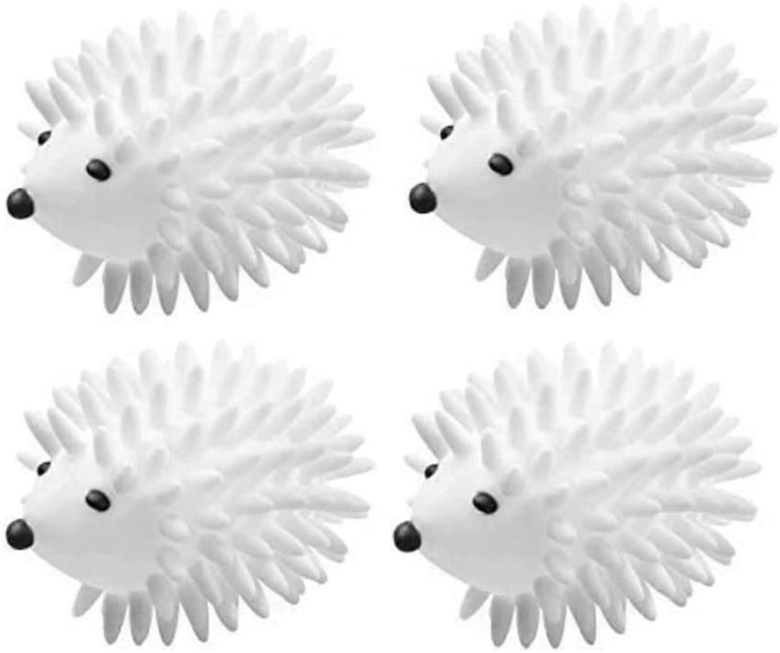 4 Pack Dryer Balls Reusable Hedgehog Fabric Softener for Soft Fluffy Clothes Reduced Wrinkles Static