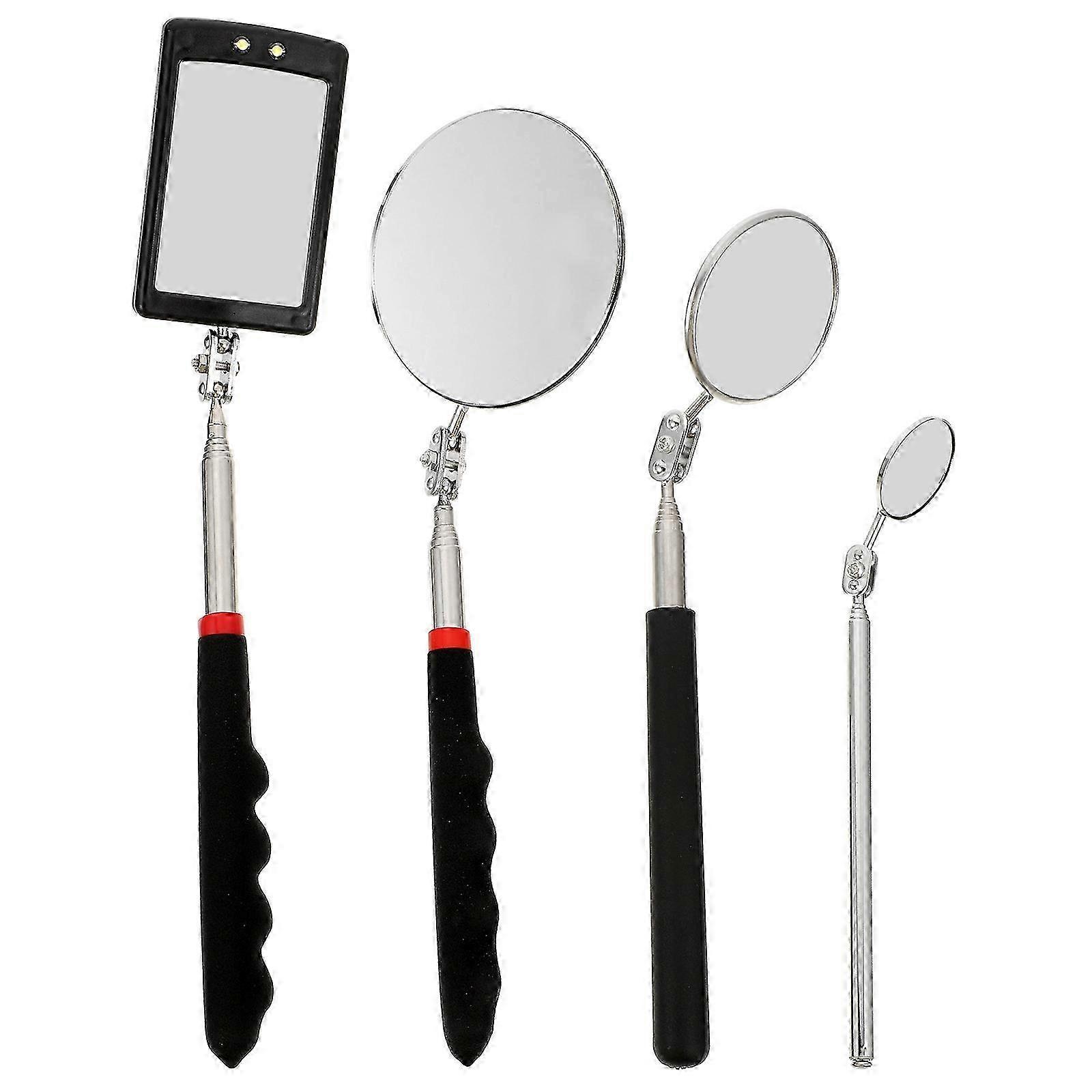 4pcs Inspection Mirror Flexible Telescoping Mirror Telescoping Inspection Mirror