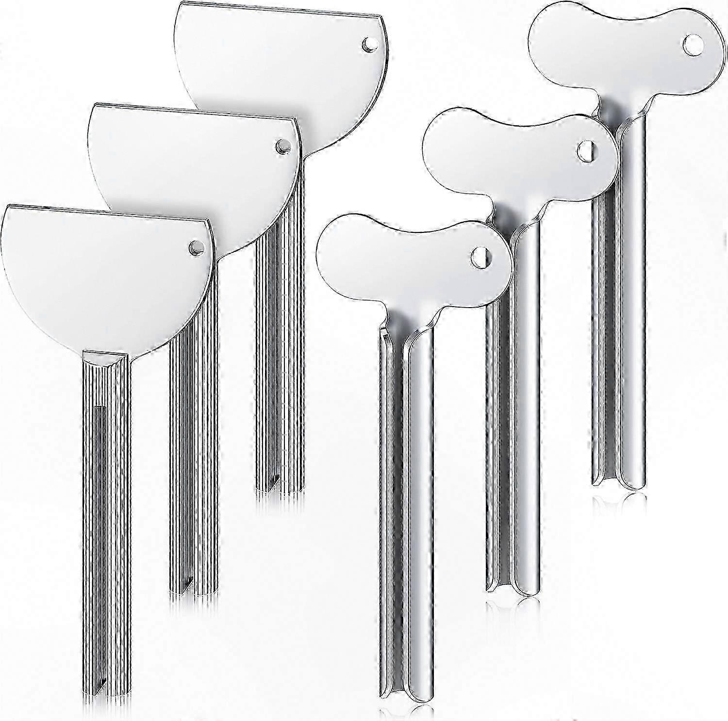 6-Pack Silver Tube Squeezer Key Rollers for Toothpaste and Creams