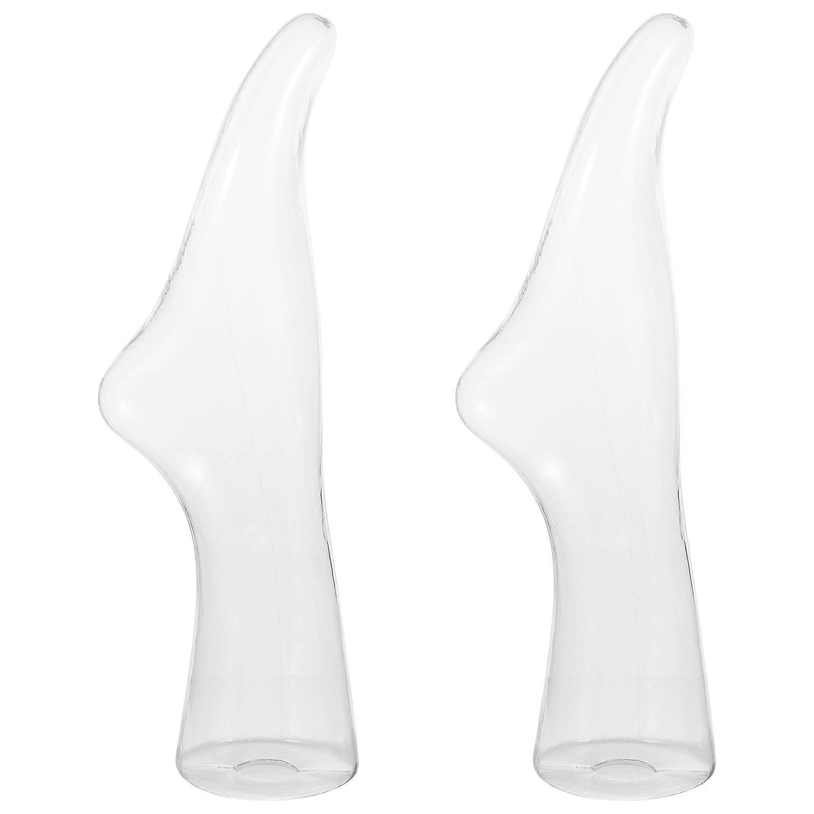 Socks Foot Model Mannequin for Transparent Sock Display with 2Pcs Set