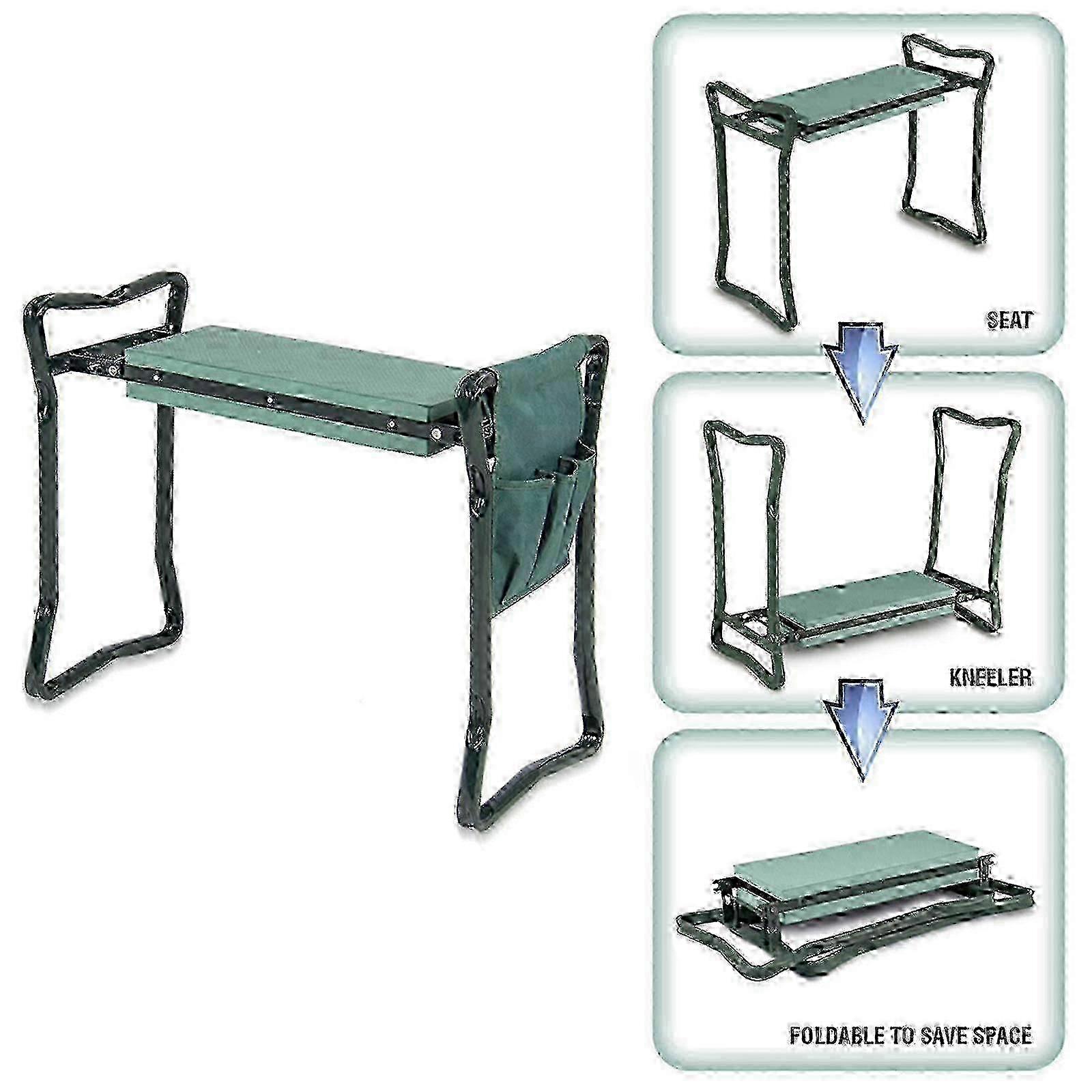 Collapsible Garden kneeling Pad with Integrated Tool Pouch for Efficient Planting and Storage Solutions