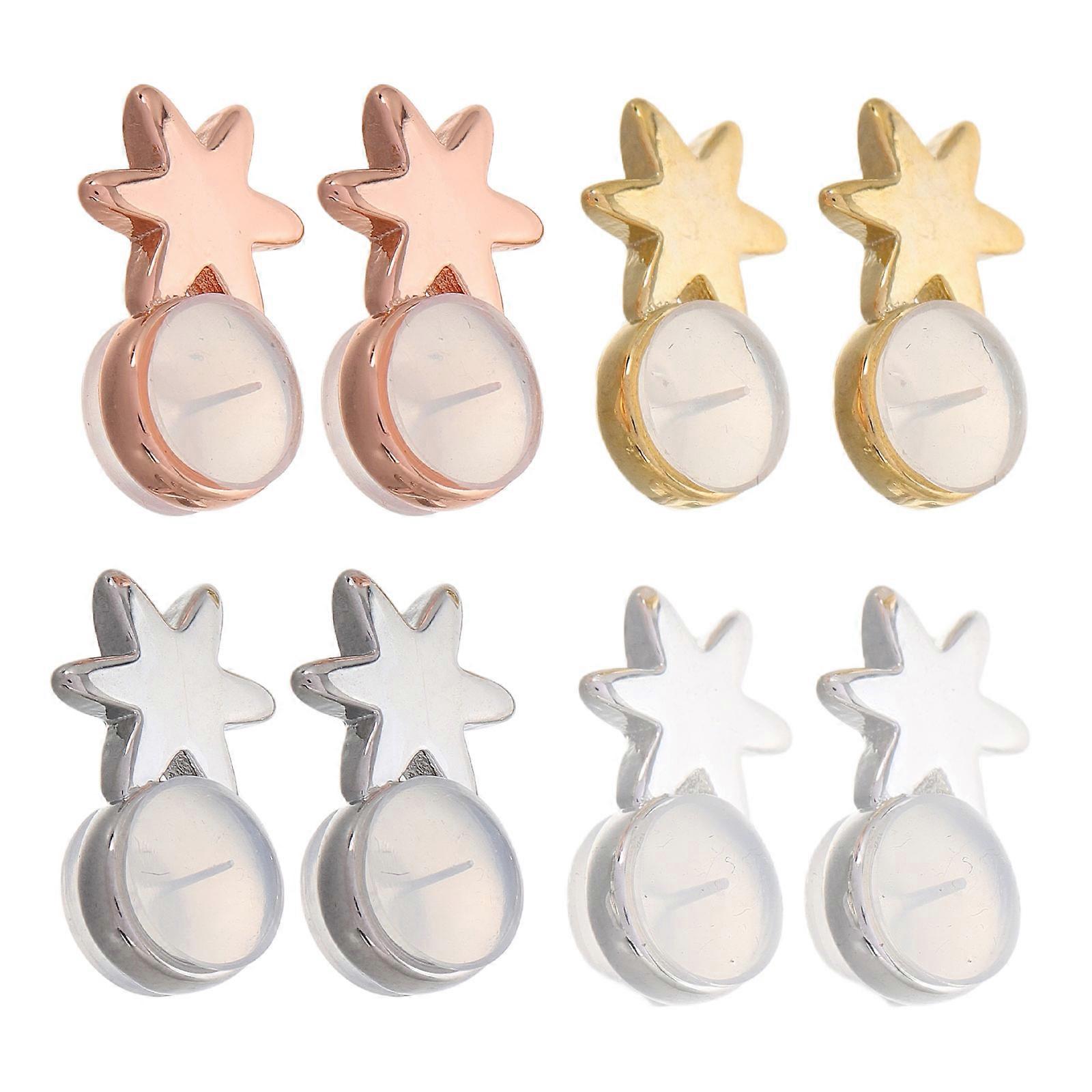 Metal Silicone Earplug Earring Back Stopper for Earrings Use 8Pcs