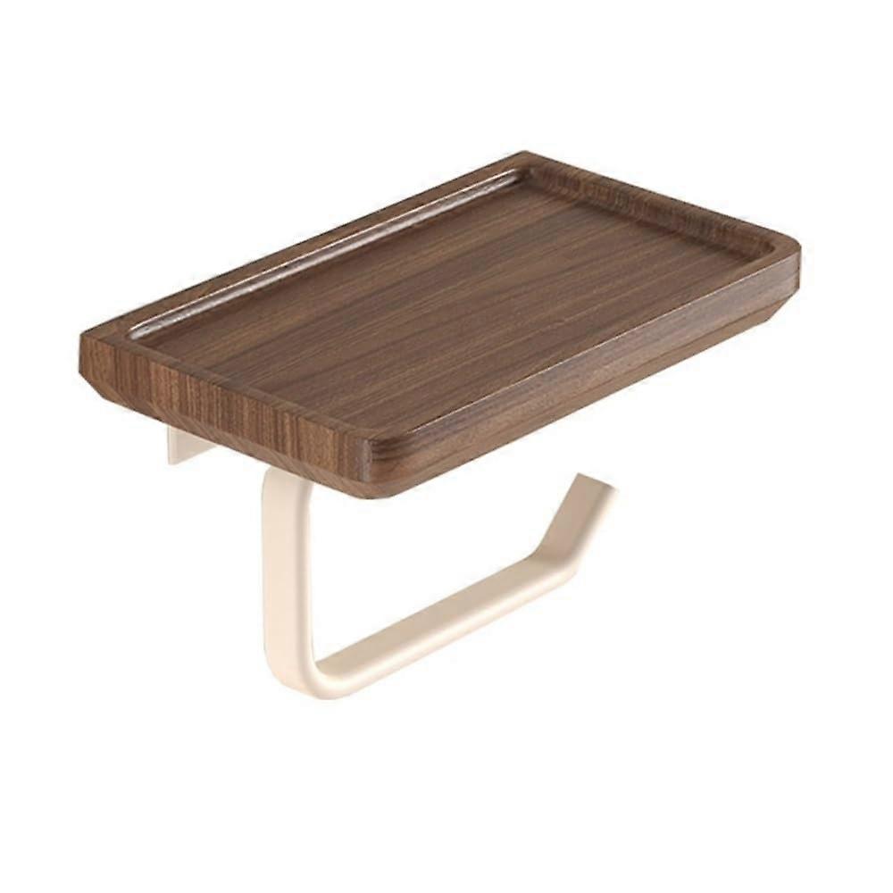 Wall Mounted Paper Towel Holder with NoDrill Shelf for Bathroom and Phone Storage