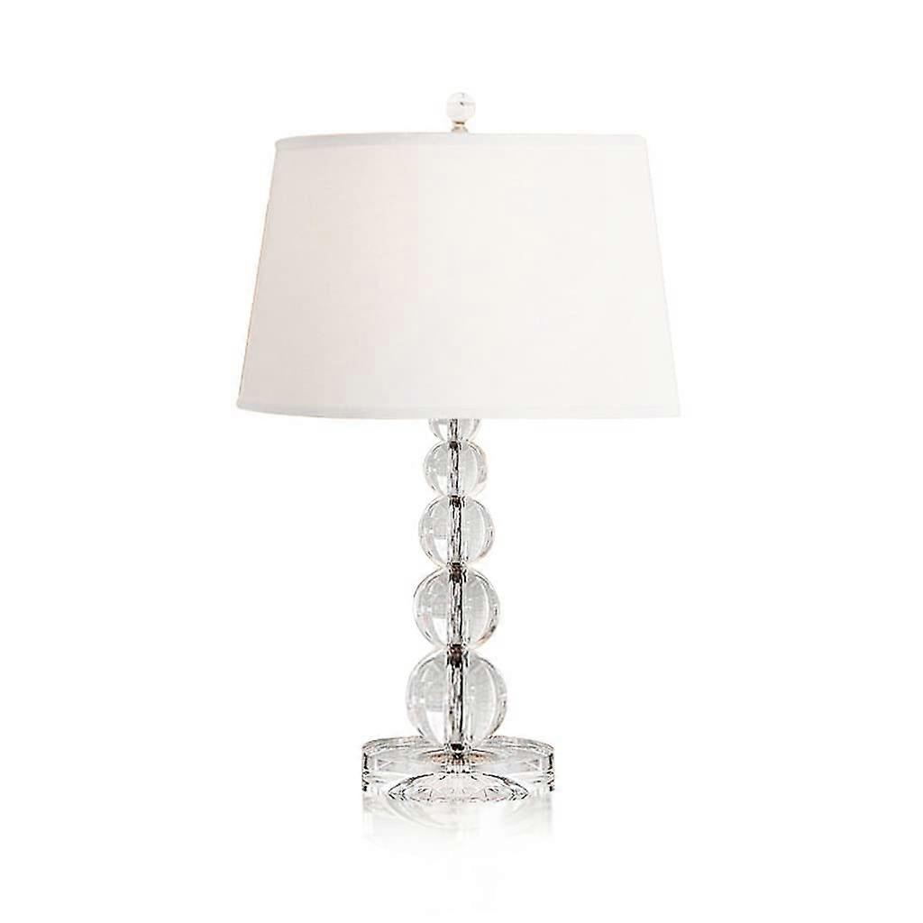 Crystal Bedside Table Lamp with Fabric Shade, Soft Ambient Lighting for Bedroom and Living Room