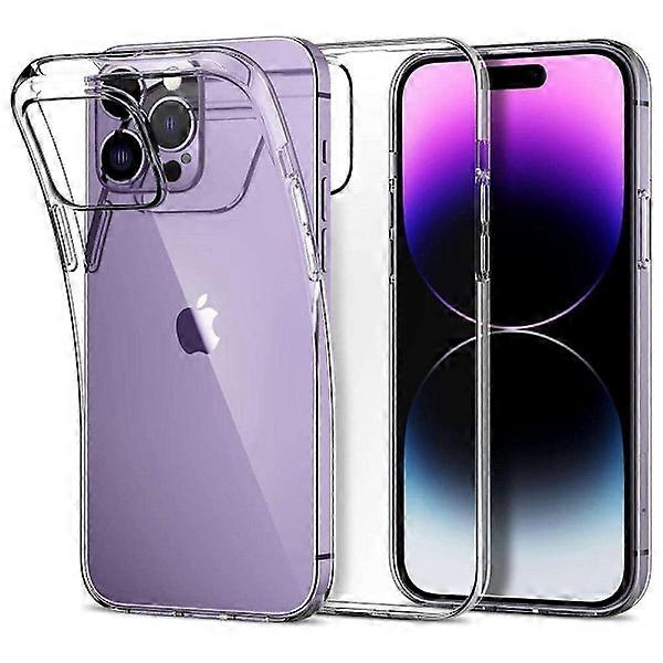 2-pack compatible with iPhone 14 - Silicone Case TPU - Slim Transparent compatible with iPhone 14