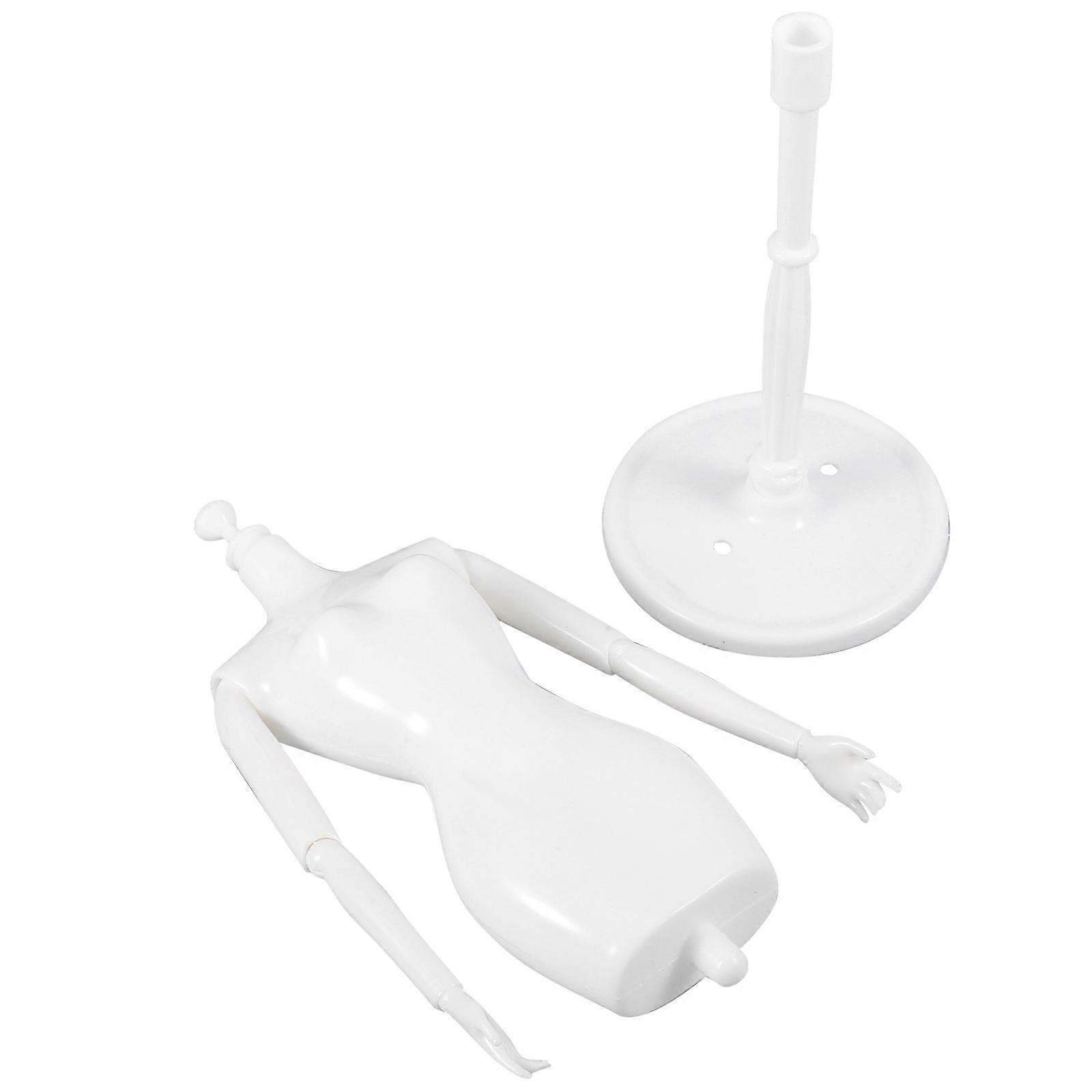White Plastic Movable Joint Mannequin for Display with Adjustable Joints 1 Piece