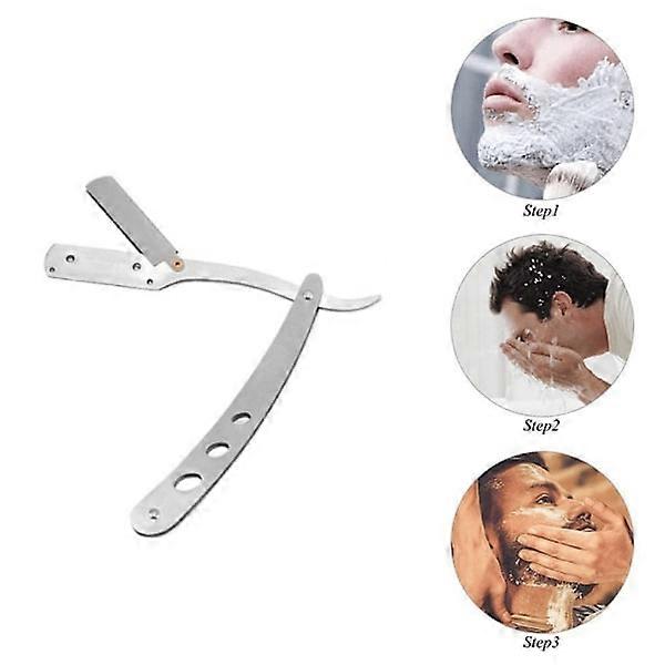 Stainless Steel Razor / Shavette - Beard & Eyebrows Silver