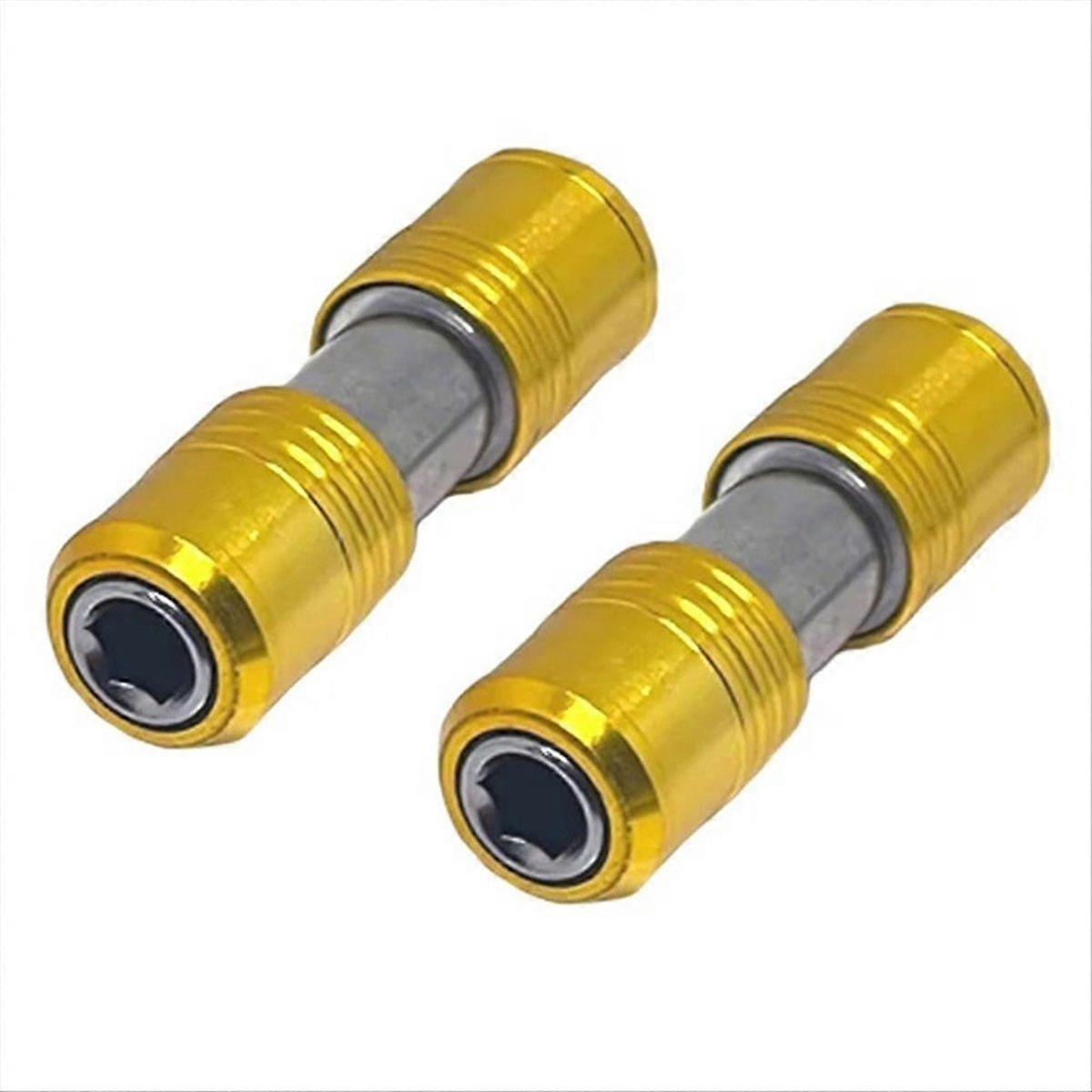 2pcs Portable Screwdriver Bit Holder Double Extension Rod Quick Release 1/4inch Hex Screw Adapter So