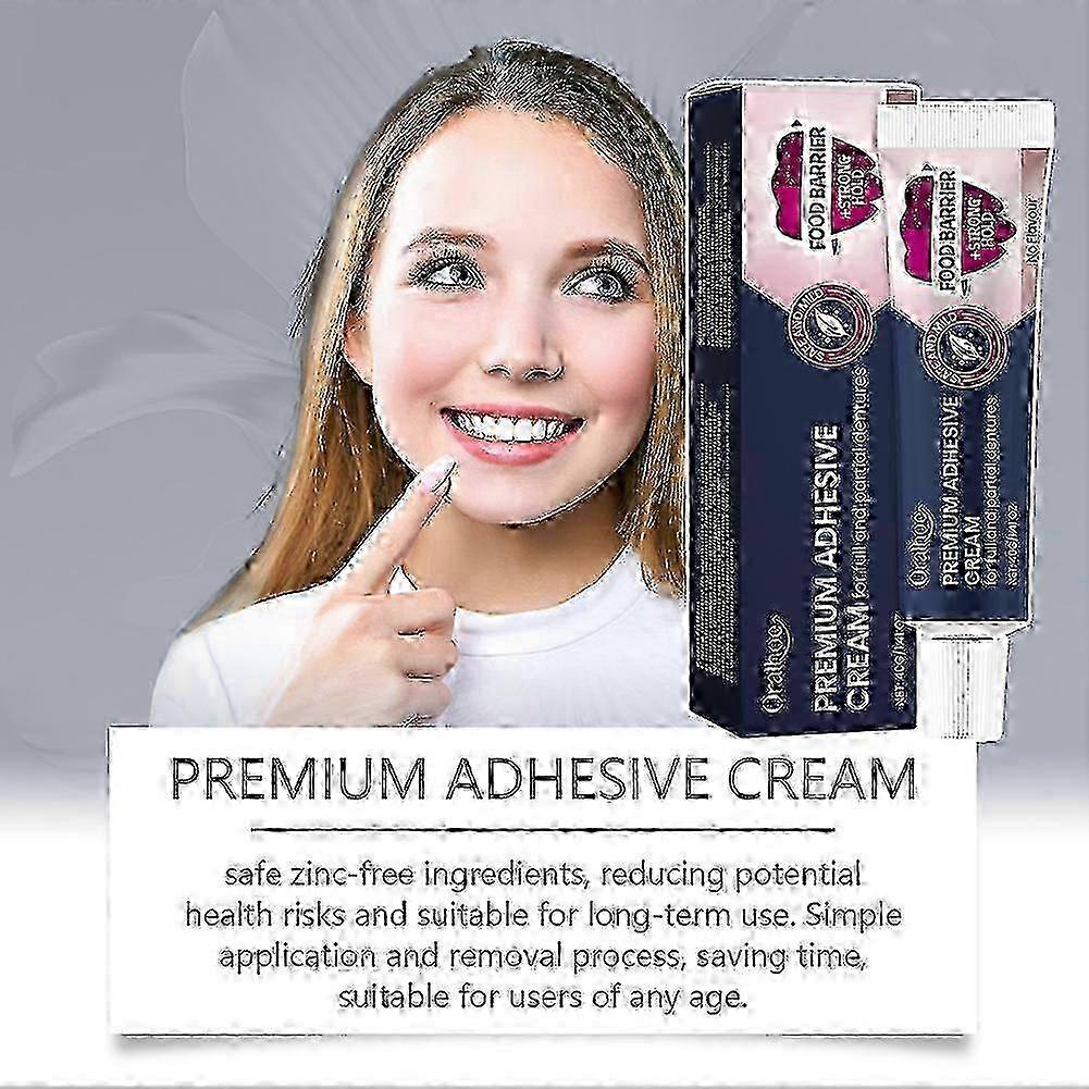 Long-Lasting Denture-Adhesive Premium Formulas Non Glue Denture-Adhesive Cream for Secure Hold