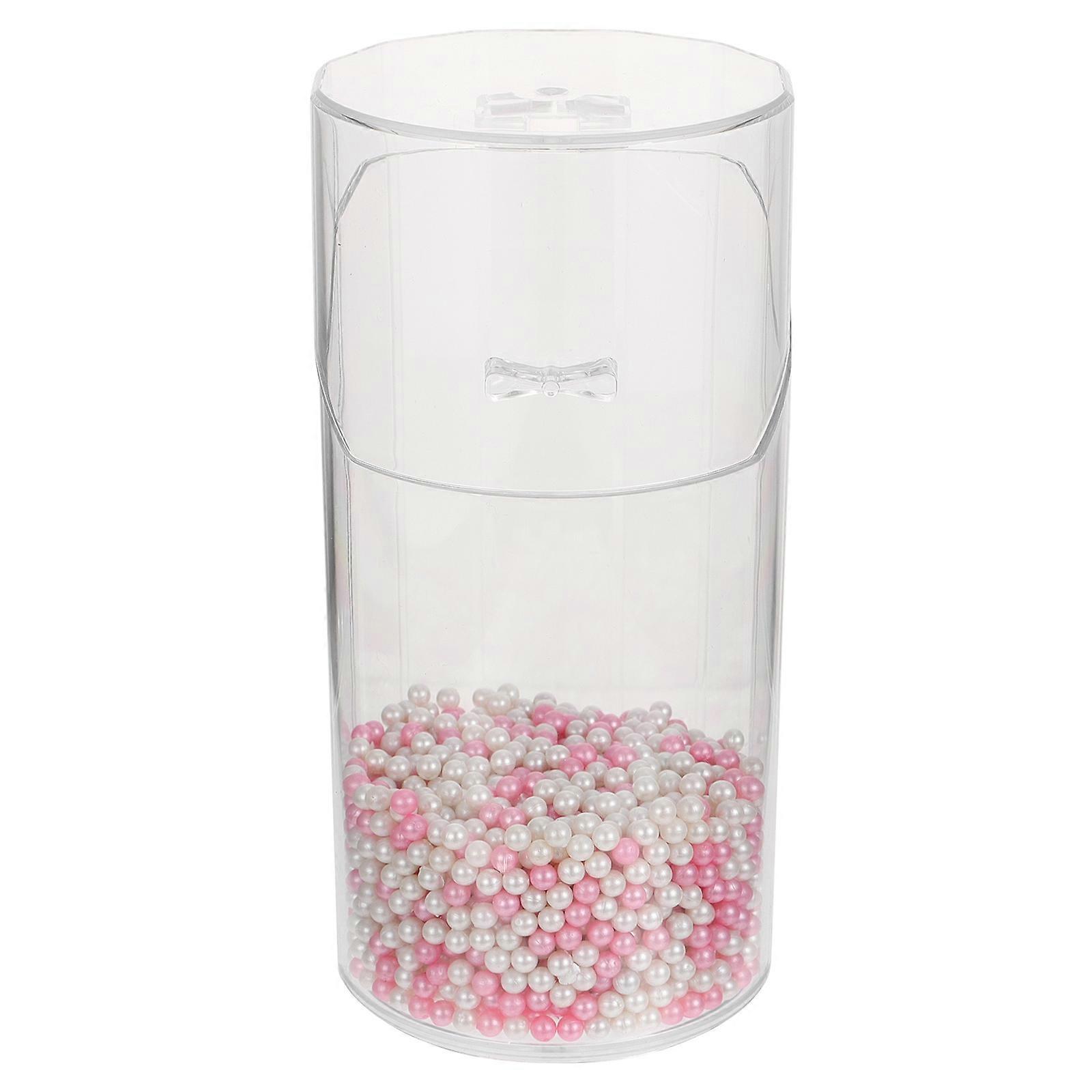 Makeup Tools Organizer Clear Container for Storage 2Pcs with Pearls