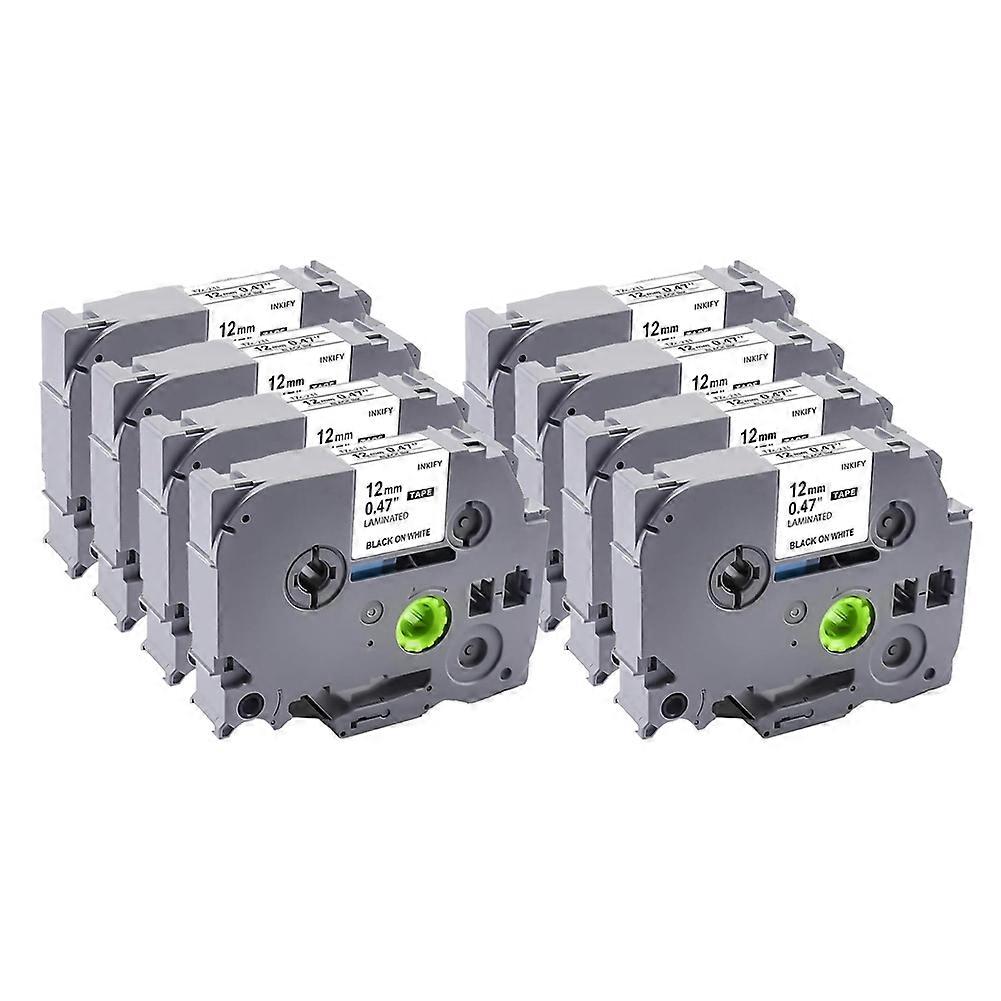 8 Pack Replacement for Brother Touch Label Make Refills, Black on White Use for Brother Maker PT-2040 PTD210 PTD400AD