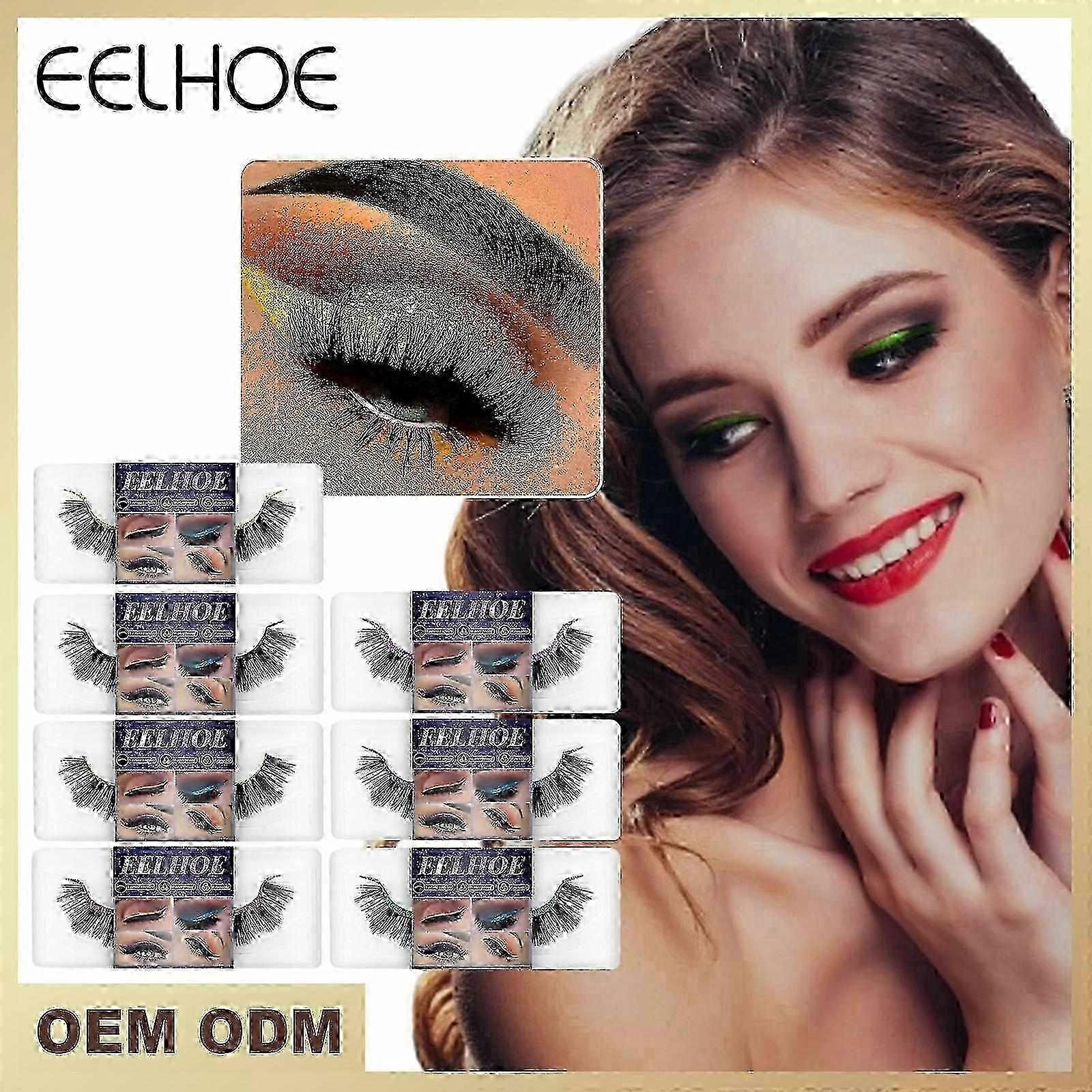 Eelhoe Eyelashes Eyeliner Stickers Self-Adhesive False Eyelashes Soft Natural Curling Thick False Eyelashes Eyeliner Stickers -Large Amount Of Consult