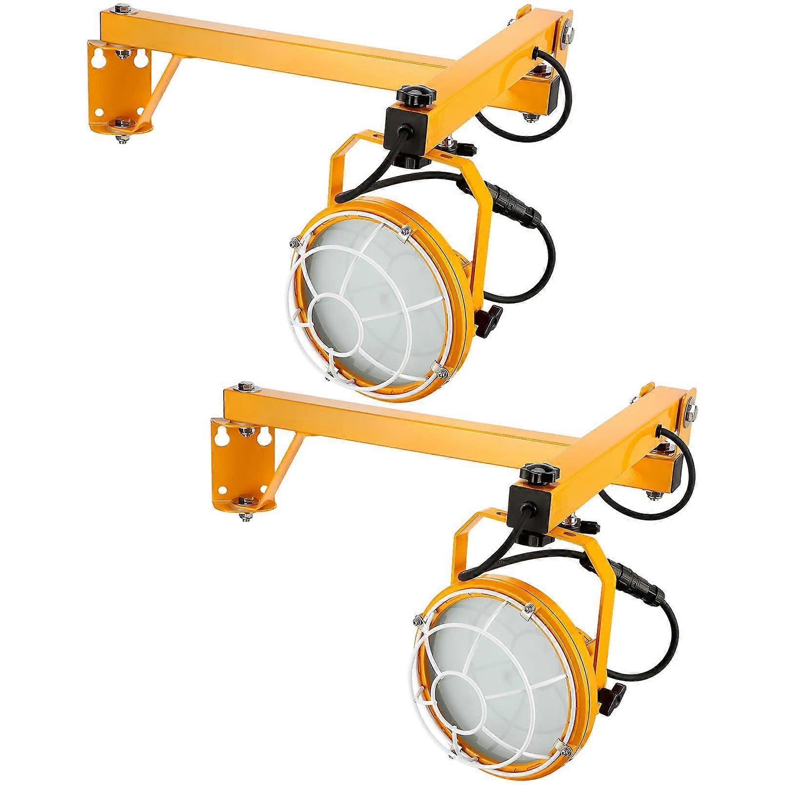 LED Dock Lights 50W 6000lm IP65 Waterproof 360° Rotatable Head 40' Swing Arm for Warehouse Pack of 2