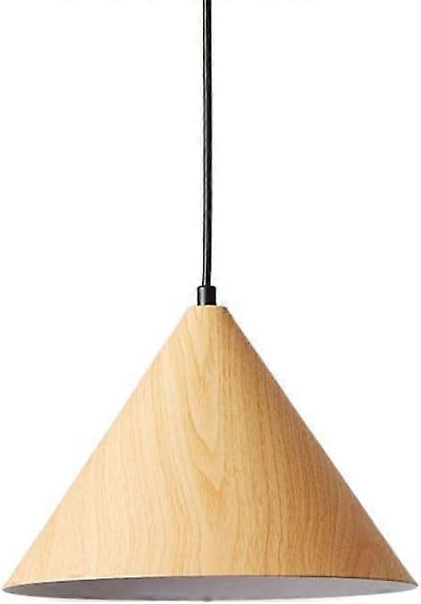 Japanese Wooden Pendant Light with Adjustable Hanging Length, ThreeColor LED, Retro Triangle Design