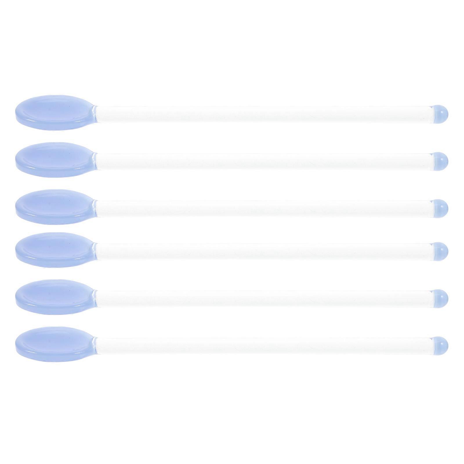 Glass Coffee Stirring Spoon For Home Users Easy To Clean 6Pcs Smooth Surface Versatile Use