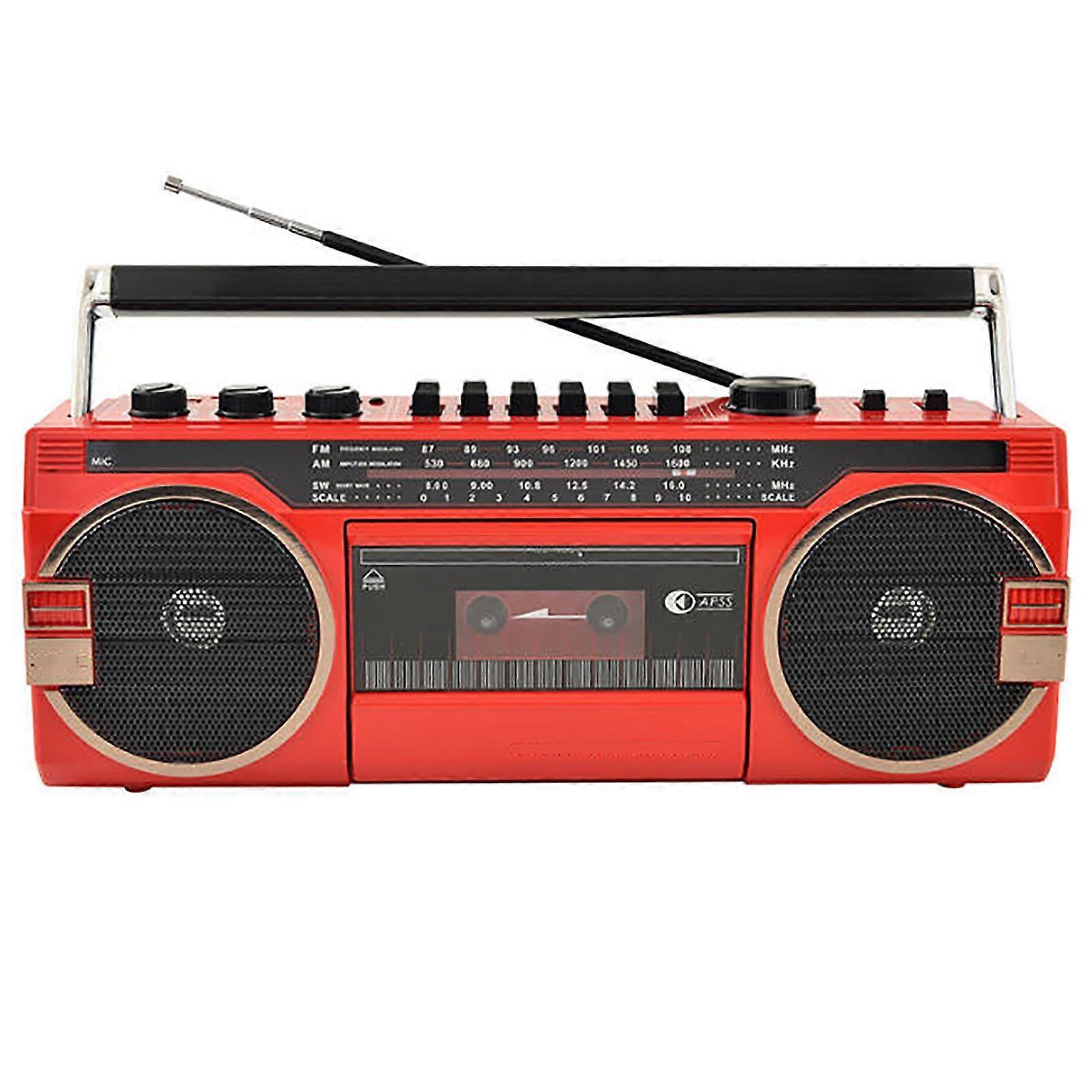 Classic 80s Style Retro Cd Player Boombox Portable Cassette Radio 2Band Equalizer 3Band USB U Disk SD Card Headphone